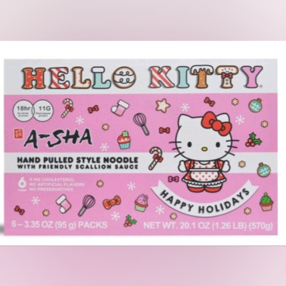 Hello Kitty Hand Pulled Noodles with Friendly Scallion Sauce (6PK)